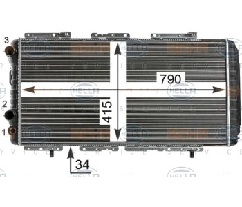 Радиатор, охлаждане на двигателя HELLA 8MK 376 700-564 за FIAT DUCATO (230) пътнически от 1994 до 2002
