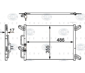 Кондензатор, климатизация HELLA 8FC 351 302-411 за FIAT MAREA (185) от 1996 до 2007