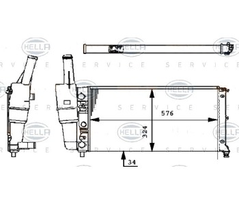 Воден радиатор HELLA за FIAT PUNTO (176) от 1993 до 1999
