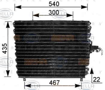 Кондензатор, климатизация HELLA 8FC 351 035-771 за MERCEDES (W124) седан от 1984 до 1992