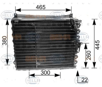 Кондензатор, климатизация HELLA 8FC 351 035-191 за MERCEDES (W124) седан от 1984 до 1992