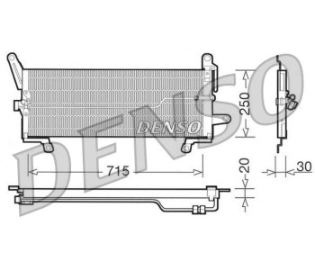 Кондензатор, климатизация DENSO DCN09100 за FIAT PUNTO (176) от 1993 до 1999