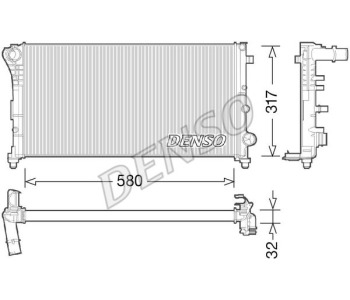 Радиатор, охлаждане на двигателя DENSO DRM09120 за FIAT STILO (192) от 2001 до 2006