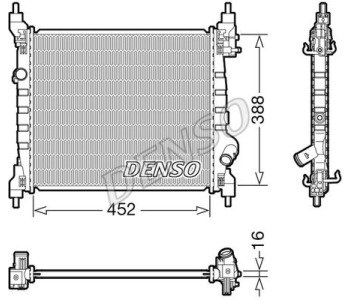 Радиатор, охлаждане на двигателя DENSO DRM17028 за MERCEDES 190 (W201) от 1982 до 1993