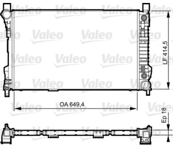 Радиатор, охлаждане на двигателя VALEO 735144 за MERCEDES C (W203) седан от 2000 до 2007