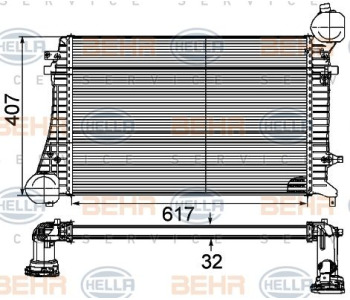 Радиатор, охлаждане на двигателя HELLA 8MK 376 749-554 за MERCEDES GLK (X204) от 2008