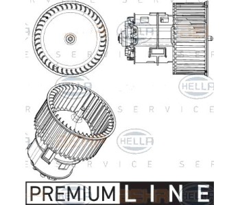 Вентилатор вътрешно пространство HELLA 8EW 351 104-441 за AUDI A4 Allroad (8KH, B8) от 2009 до 2012