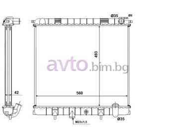 Воден радиатор размер 550/495/40 за LAND ROVER RANGE ROVER II (P38A) от 1994 до 2002