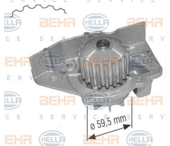 Водна помпа HELLA 8MP 376 801-691 за AUDI A4 кабриолет (8H7, B6, 8HE, B7) от 2002 до 2009