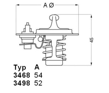 Термостат, охладителна течност BorgWarner (Wahler) 3498.88D за MAZDA 626 III (GD) хечбек от 1987 до 1992