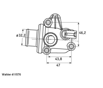 Термостат, охладителна течност BorgWarner (Wahler) 411576.87D за MERCEDES VANEO (W414) от 2002 от 2005