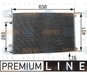 Кондензатор, климатизация HELLA 8FC 351 302-604 за MERCEDES E (S213) комби All-Terrain от 2017