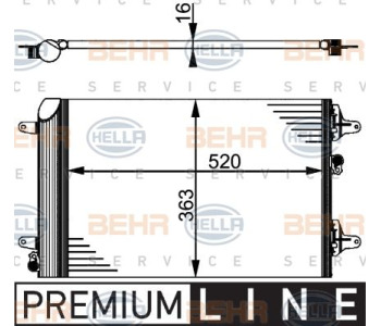 Кондензатор, климатизация HELLA 8FC 351 302-601 за MERCEDES C (C205) купе от 2015