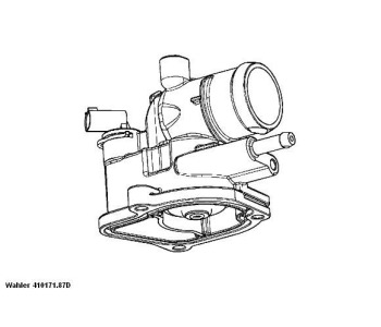 Термостат, охладителна течност BorgWarner (Wahler) 410171.87D за MERCEDES SPRINTER NCV3 (W906) 3T товарен от 2006 до 2018