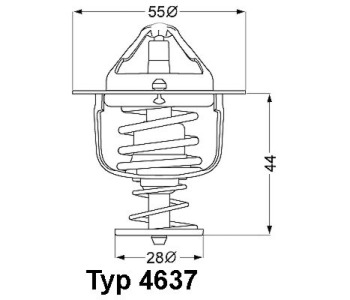 Термостат, охладителна течност BorgWarner (Wahler) 4637.82D за MITSUBISHI L200 (K7_T, K6_T) от 1996 до 2007